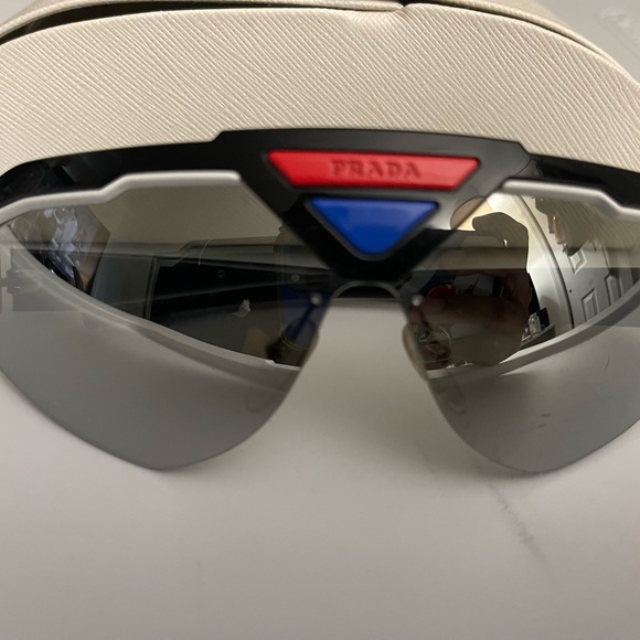 Prada Shield Mirrored Sunglasses - Picture 3 of 5